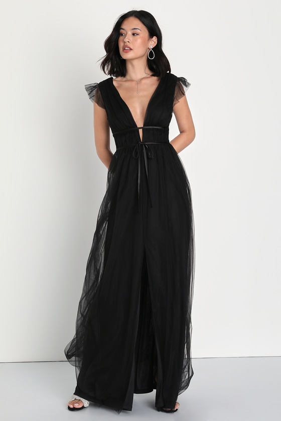black tulle dress